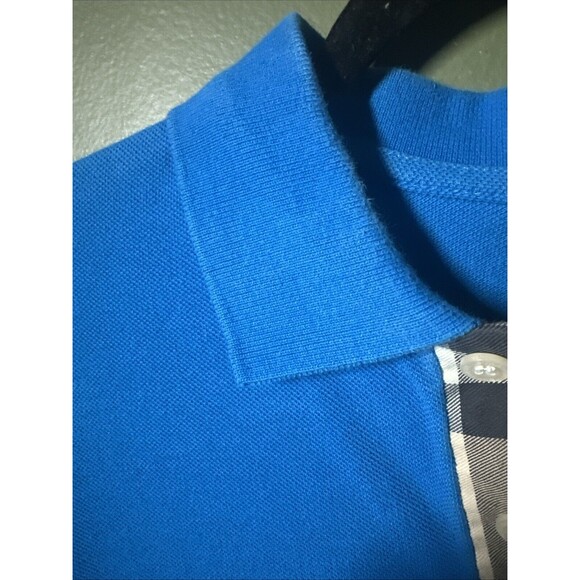 Burberry Brit Mens Blue Nova Check Short Sleeve Polo Shirt Large - Picture 5 of 5
